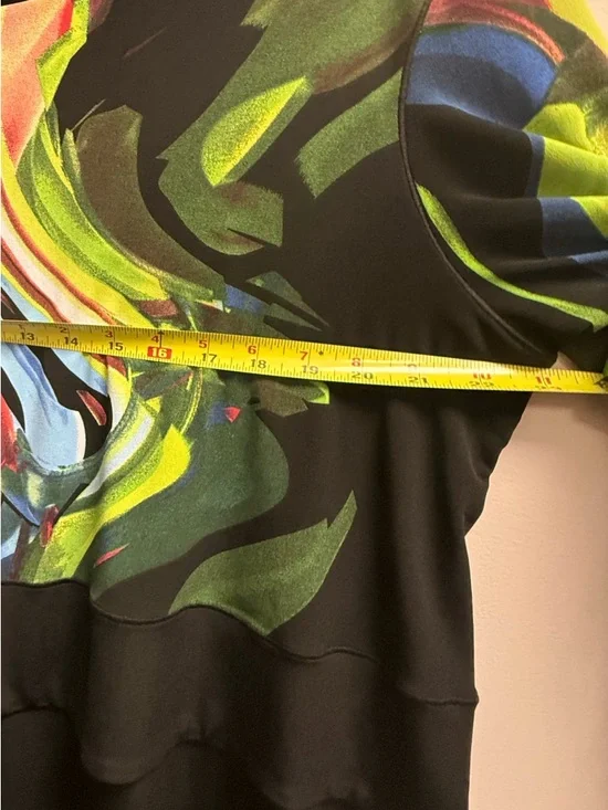 eva varro Black Vibrant Multicolor Brushstroke Gorgeous Artistic Top Women’s XL - Picture 2 of 16